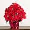 19" Artificial Poinsettia Arrangement in Red Wrapped Planter
